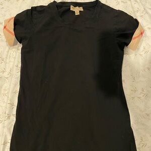 Burberry Black and Orange Fitted Short Sleeve Tee